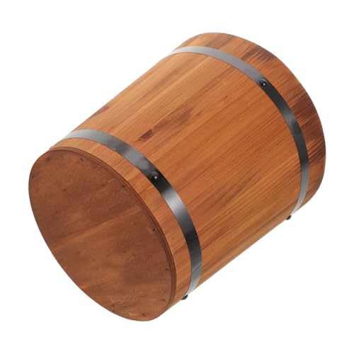 DIYEAH Contenitore in Legno Naturale per Riso e Cereali con Ampia Capacità Design Classico Elegante per Conservazione Alimentare e Piante da Giardino Secchio Multifunzione