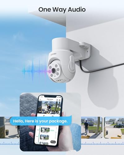 Image of ZOSI 5MP 360View Wired Security Camera System with AI Human /Vehicle Detection,4 x 5MP Pan Tilt Cameras Indoor Outdoor,One Way Audio,H.265+ 8CH CCTV DVR with 500GB Hard Drive for Home 24 /7 Recording