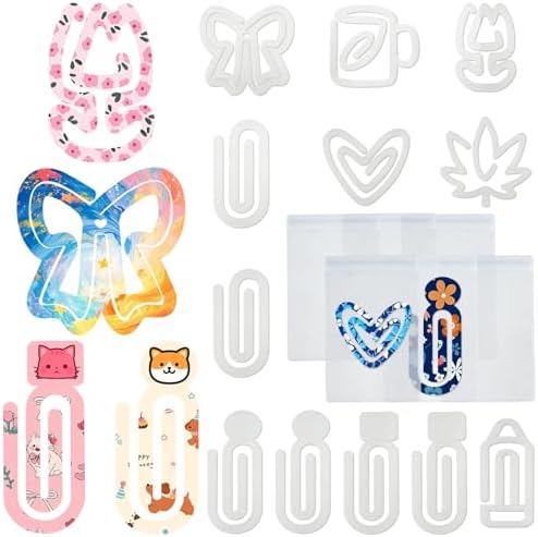 12pcs Jumbo Paper Clips Large Acrylic Sublimation Blanks Paper Clip Assorted Sizes Giant Blank Sublimation Paperclips Bulk Home Office Supplies Back to School Gifts Heat Transfer DIY Bookmarks Crafts