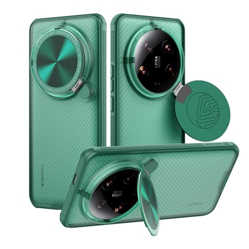 Nillkin Funda para Xiaomi 14 Ultra 5G, CamShield Prop Ultrafino y a Prueba de Golpes,con función de Soporte,para Xiaomi 14 Ultra 6.73” Verde-Translúcido