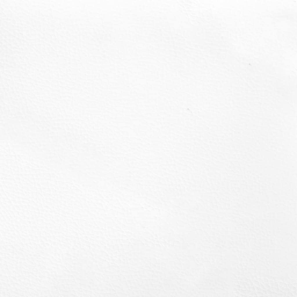 vidaXL Estructura de Cama con Somier, Somier de Matrimonio de Listones, Base de Cama Tapizada, Mueble para Dormitorio Hogar, Cuero Sintético Blanco 200x200 cm