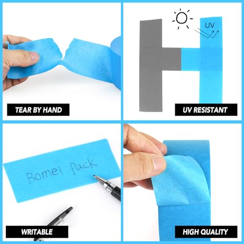 Image of BOMEI PACK 3'' Blue Painters Tape, 3D Printing Tape 3 Inches x 55 Yards for Laser Cutting, 21-Day Clean Removal Wide Masking Tape