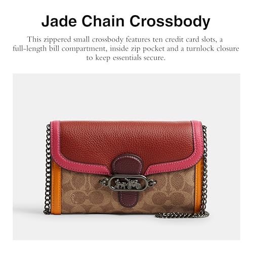 Coach Jade Chain Crossbody, Tan/Redwood2