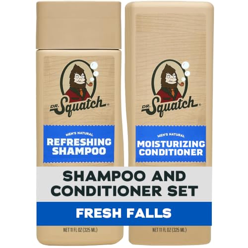 Dr. Squatch Men's Natural Shampoo and Conditioner Set – Sulfate & Paraben Free Natural Shampoo and...