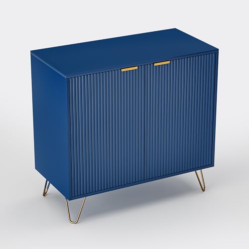 YNYHTER Aparadores para Salon 80x40x78cm,Armario Salon Almacenaje Buffet Aparador Cómoda con 2 Puertas Mueble Aparador Comedor Aparador Entrada con Patas Drawer Cabinet (Azul, 80x40x78cm)
