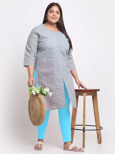 Image of Soft Cotton Ankle Lenght Solid Regular and Plus 35 Colours Leggings for Womens and Girls (Sizes :- M to 6XL)