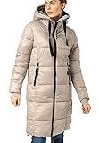 Sublevel Damen Winter-Steppmantel mit Kapuze beige XL