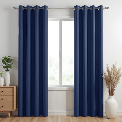 HOMEMONDE Curtains 7 Feet Long Pack of 2 - 100% Heavy Blackout So...
