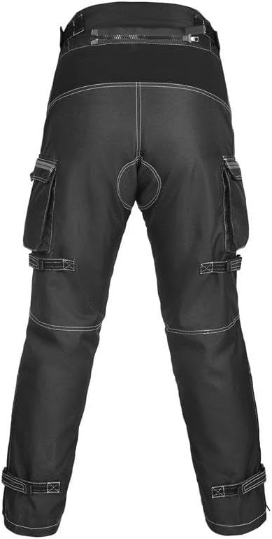 Black Motorcycle Riding Pants for Men – Waterproof & Windproof Touring Trousers with CE Armor, Reflective Strips - Image 3