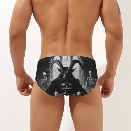 Baphomet Satan Goat Mens Swim Briefs Quick Dry Swim Trunk Bikini Underwear Swimsuit2