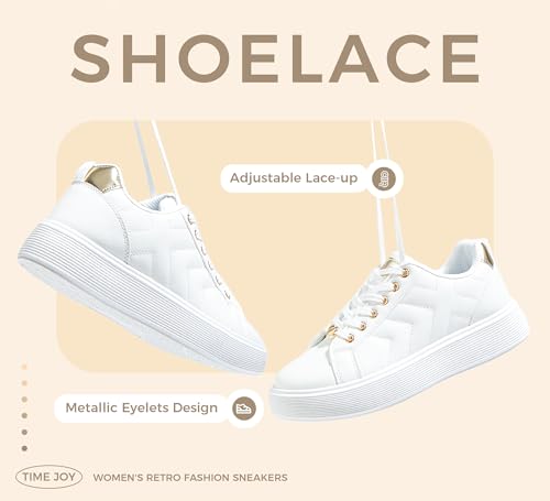 Women's Fashion Platform Sneakers Synthetic Leather & Metallic Accents for Casual Tennis & Everyday Comfort3