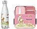 wolga-kreativ Brotdose rosa Obsteinsatz Bento Box und Thermo Trinkflasche Isolierflasche Edelstahl auslaufsicher BPA frei für Kinder Mepal Mädchen Pferd Pony personalisiert mit Namen Lunchbox