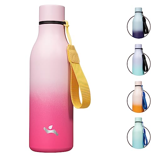 Konokyo Insulated Water Bottle with Strap,18 oz Double Wall Stainless Steel Vacuum Bottles Metal Water Flask,Cherry by Konokyo - Used condition - US$6.48