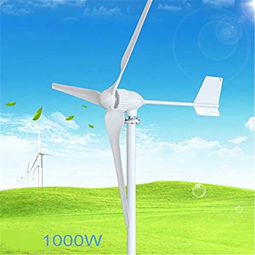 RDJM Turbina eólica 1000W del Viento generador de turbina, CA 24V / 48V 3 de la Hoja 1150mm Viento a Poca Velocidad del Molino de Viento, con regulador de la Carga del Viento (Color : 24v)