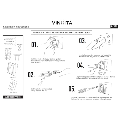 Support mural sacoche vélo pliable Vincita BagDock compatible BT