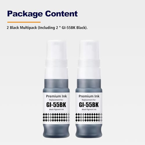 Encre GI-55BK noire multipack de 2 haute capacité compatible Canon Maxify GX1050 - 4
