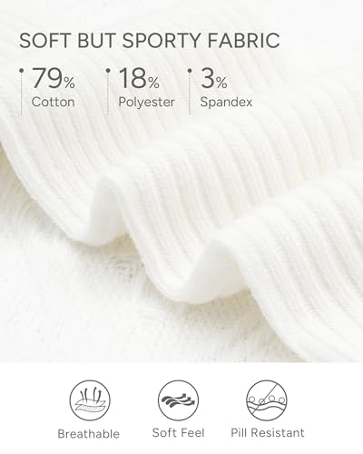 Stelle Girls Knee High Socks Cotton School Uniform Socks 3 Pairs Long Soft Seamless Sock for Kids Toddler 3-18 Years(3White,S) — view 5