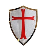 Amazon.co.jp: 中世の盾、古代ローマの金属のスパルタ盾十字軍刀と盾,A
