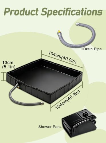 Kit de Ducha para Camping, Alfombrilla Grande para Ducha al Aire Libre, Base Portátil Antideslizante miniatura 7