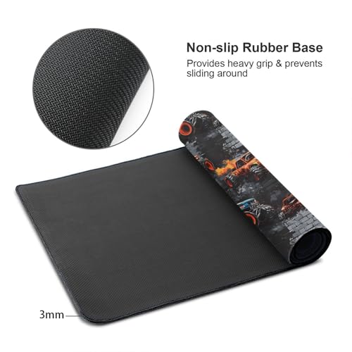 Tapis de souris de jeu à base en caoutchouc imprimé graffiti et bords renforcés - 4