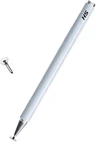Caneta stylus capacitiva para telas touch (tablets, smartphones e notebooks) compatível com Apple, Samsung, Xiaomi, Motorola, etc (Branco)