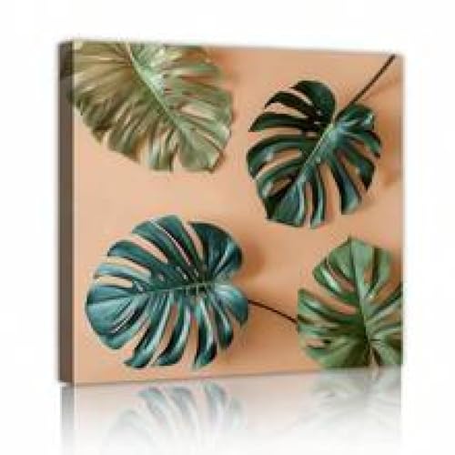 Affiches abstraites Monstera toile géométrique minimaliste 70x70cm