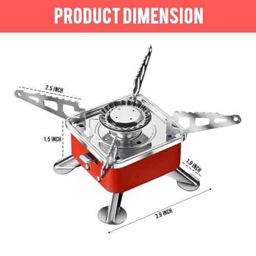 Image of Portable Gas Stove with Air Windscreen Camping Stove Folding Furnace 2800W Outdoor Stove Picnic Cooking Gas Burners Backpacking Furnace Butane (Stove + Wind Screen)