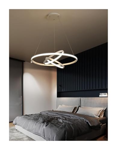 Lustre table à manger rond dimmable télécommande plafonnier personnalisé QYYZTQY - 2