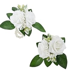 1 Boutonniere & 1 Wrist Corsage White~2