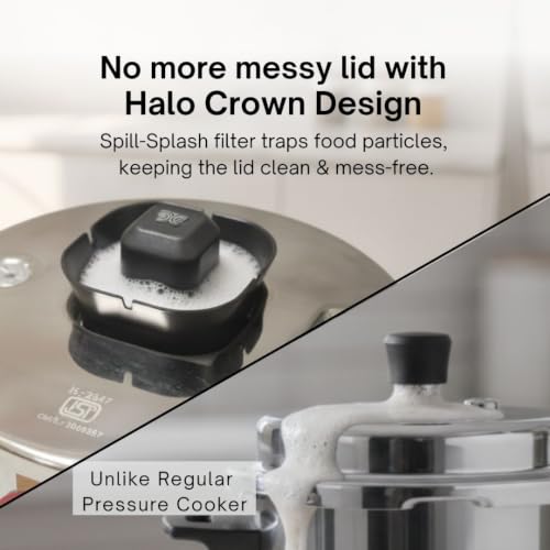 Image of Butterfly Trion Triply 3L Pressure Cooker |Induction Base| Halo Crown Spill Filter | Patented Pressure Lock Handle(4th Level Safety) | 5 Year Warranty