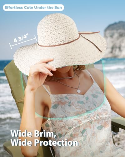 Sombrero de verano plegable con ala ancha para mujer miniatura 2