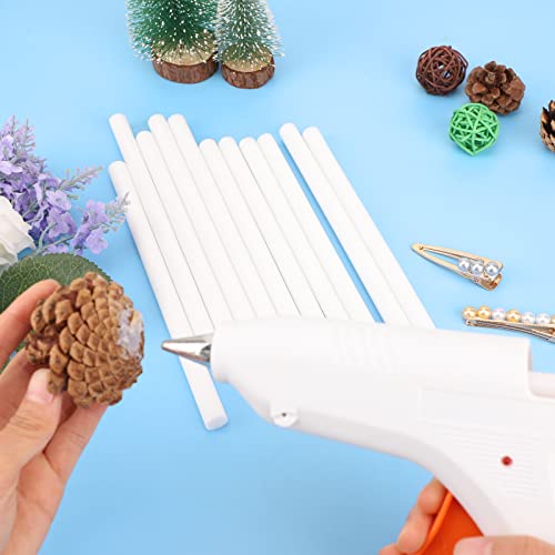 White Hot Glue Sticks Full Size, Enpoint 12 Pack 8" Long X 0.43" Dia Fbric Glue Sticks For Craft, Adhesive Hot Melt Glue Sticks For Crafting, Woodworking, Decoration, Bonding Repair, Wax Sealing #TOP3