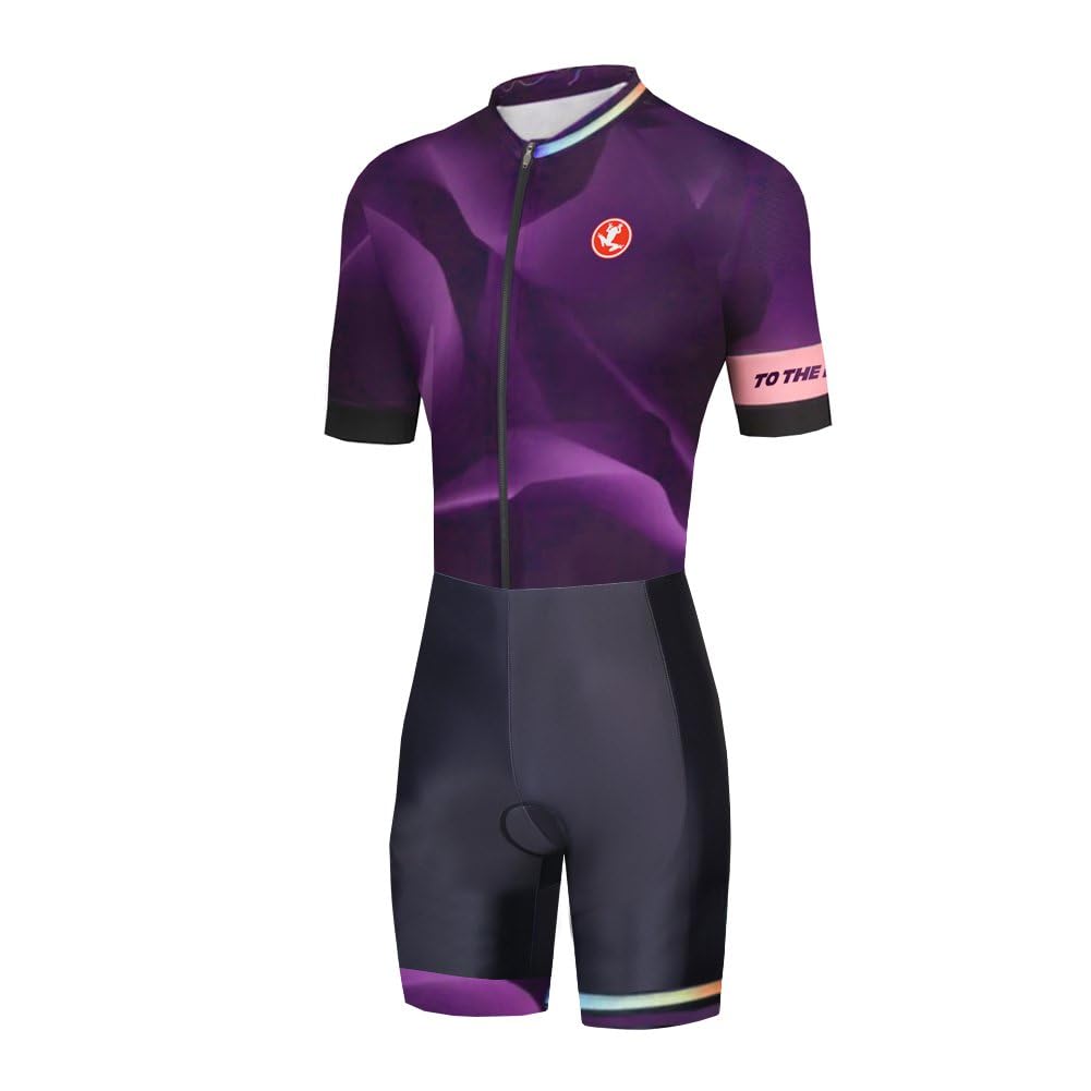 UGLY FROG Herren Triathlon Tri Suit SKL08Fu Skinsuit Atem Rennanzug Langarm+Short Legs Radfahren Skinsuit Fahrradtrikot Outdoor Sports Wear Bekleidung Fahrradbekleidung