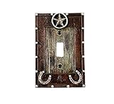 Urbalabs Western Cowboy Horseshoe and Star Decorative Light Switch Outlet Wall Plate Covers Country...