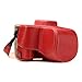 Produktbild MegaGear Canon EOS Rebel SL2, EOS 200D, Kiss X9 18-55mm Objektiv Ever Ready Leder Kamera-Case mit Trageriemen und Batteriezugang rot MG1309