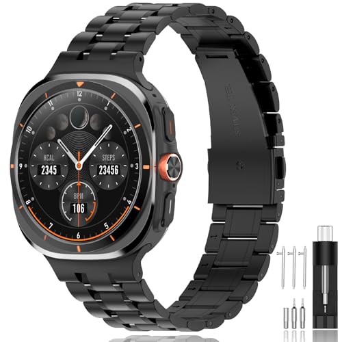 Bracelet en acier inoxydable pour Galaxy Watch Ultra 47mm, design élégant et finition métal premium