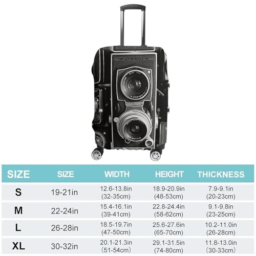 Travel Luggage Cover Suitcase Cover Suitcase Protector Vintage Camera Luggage Covers Washable Baggage Cover Elastic Anti-Scratch Suitcase Case Protector for Adult Personalized Suitcase Covers2