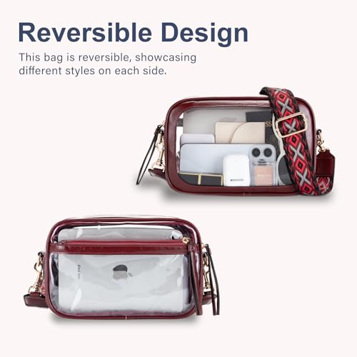 Image of Wuflyover Clear Bag for Stadium Events, Clear Crossbody Purse for Women
