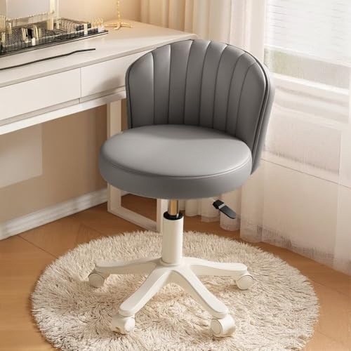 椅子 PUレザー イス デスクチェア おしゃれ ダイニングチェア カウンターチェア パソコンチェア 丸椅子 キャスター付き椅子 子供用 レワーク 仕事 在宅勤務 （30*30*43-53cm）