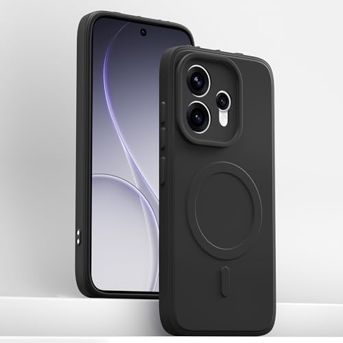 Image of Pikkme Back Cover for Oppo Reno 15 5G Soft Matte Silicone Mag-Safe Design (Mag-Safe Not Support) Camera Protection | Slim Fit Bumper Cover (Black)