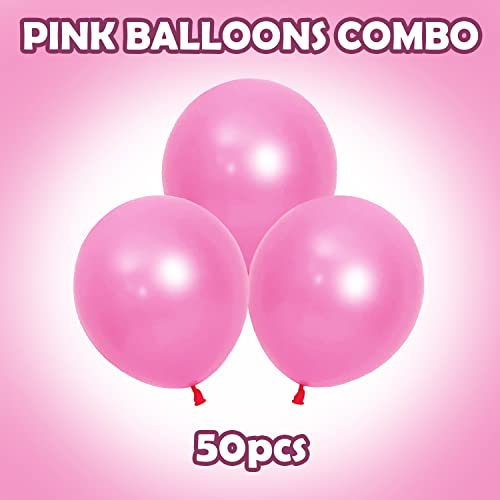 Image of Party Propz Pink Balloons for Decoration - Set of 50 Pcs | Pink Balloons for Baby Shower | pink Balloons for Anniversary | Balloon for Birthday Decoration | Balloon for Baby Girl