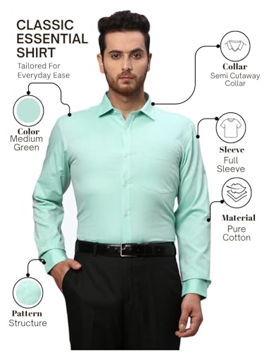 Image of Park Avenue Men's Pure Cotton Structure Pattern Slim Fit Semi Cutaway Collar Full Sleeve Formal Shirt