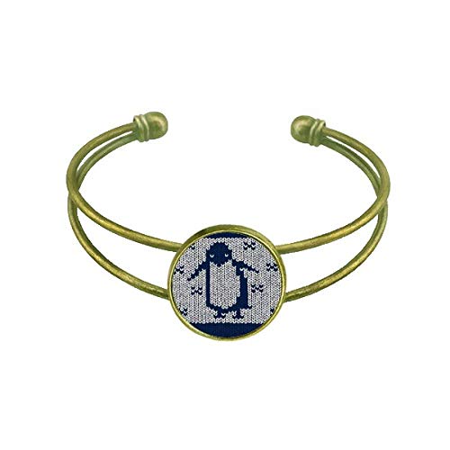 Penguin tejer patrAn illiustration nArdicos Pulsera Brazalete Retro Joyas De PuAo Abierto