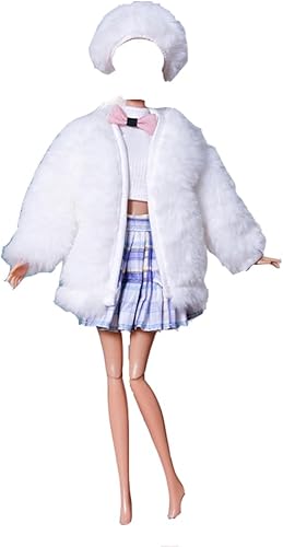 Miniatura 6 de Ropa de muñeca, 5 trajes de invierno vestidos pantalones bolsa sombrero para muñecas 11.5 pulgadas accesorios estilo aleatorio