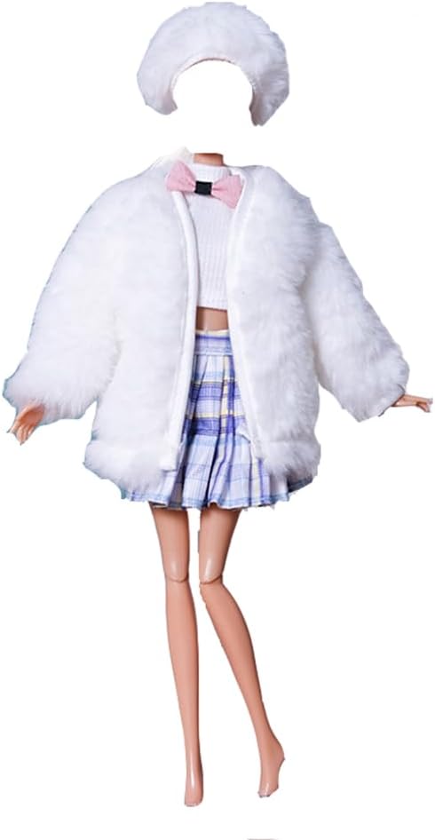 Doll Clothes, 5 Outfits Winter Dresses Pants Bag Hat for 11.5 inches Dolls Accessories Random Style