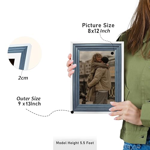Image of Art Street Luxury Photo Frame for living room, Modern Step Design Photo Frames for Photograph, Art Work, Kids Room Set of 6 (8x12 Inch, Blue)