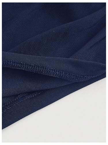 SHENHE Women's Mesh Asymmetrical Hem Lettuce Trim Bodycon High Waist Midi Fishtail Skirt3