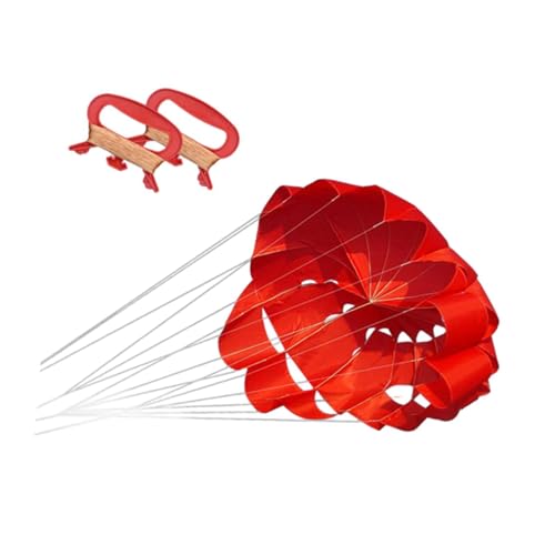 Menolana Umbrella Kite Sports Kite 2 Line Kite Outdoor Activities Parachute Kite Flying Kites for Trip Camping Garden Backyard Adults, Red
