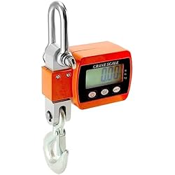 Bascula Romana 500 Kg QWORK Báscula colgante Digital, 500KG, Escala con Gancho Resistente de aluminio, para pesaje de muelle, Industria, pesca