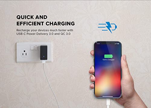 Image of MX 30W Fast Charger USB C PD Wall Charger Dual Port Adapter (USB-C + USB-A) Compact Mobile Charger for iPhone 15 /14 /13 /12, Samsung Galaxy, Pixel, iPad, Android Phones & Tablets Travel Power Adapter